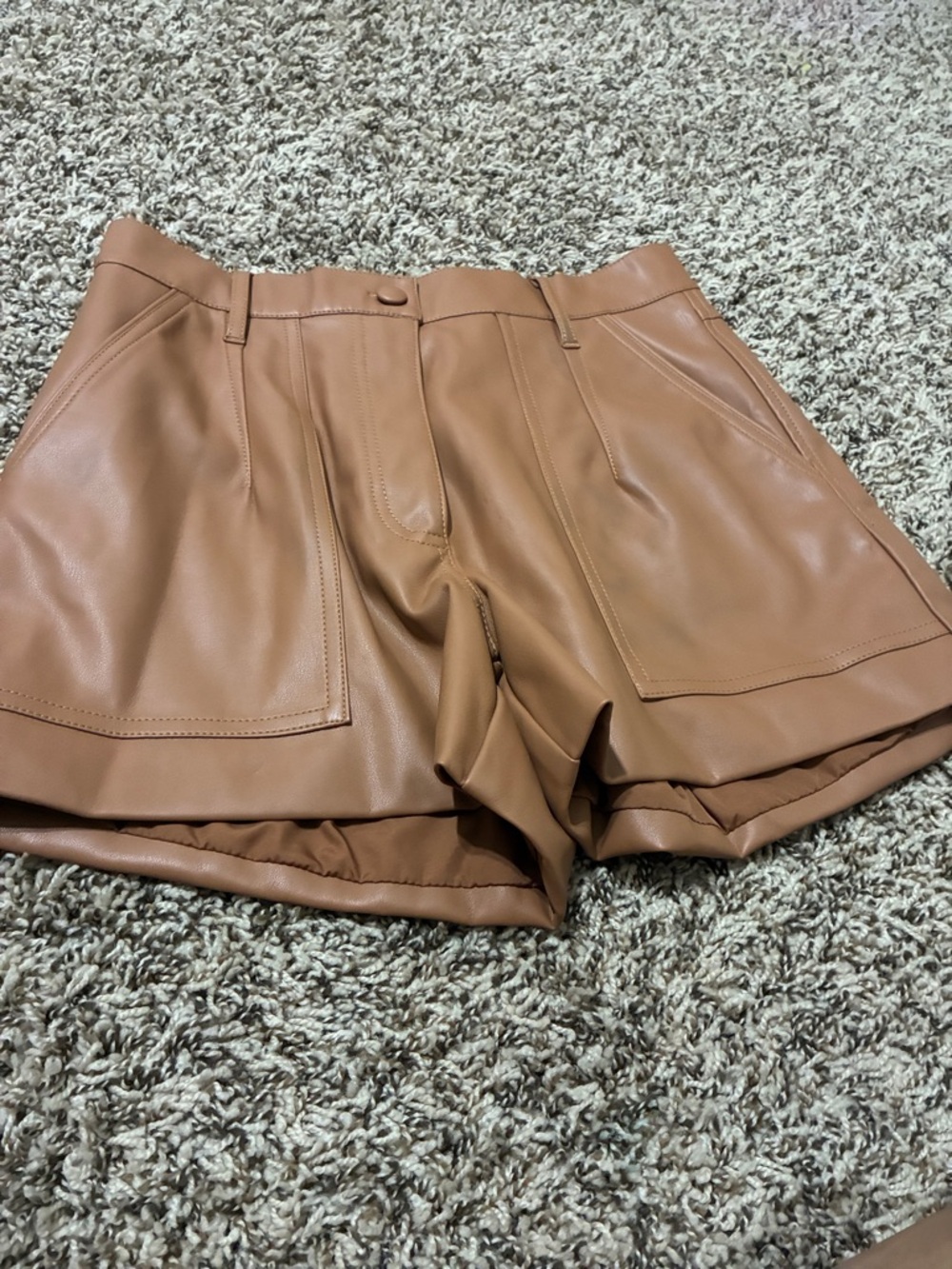 Dear John Tan Faux-Leather High-Waist Bermudas - Picture 11 of 11